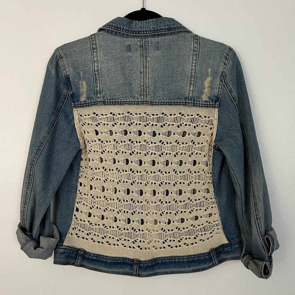 Jean Jacket with Crochet Back